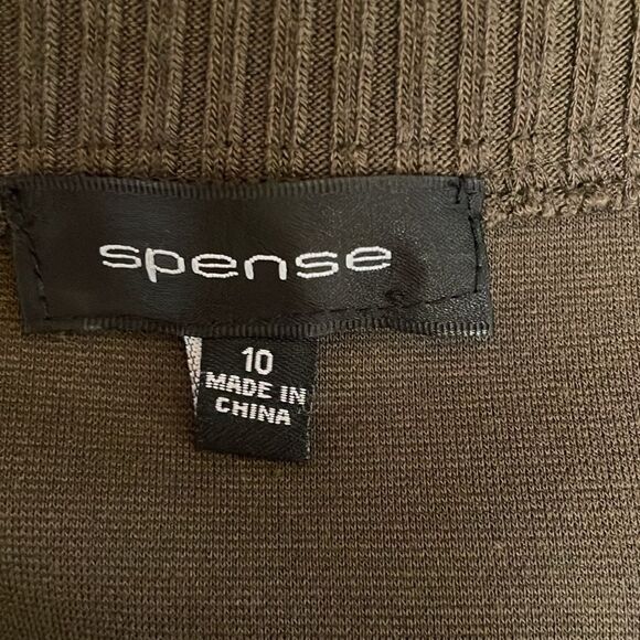 Spense Scoop Neck Cap Sleeve Knit Sheath Midi Dress Olive Green Size 10 - Picture 6 of 8